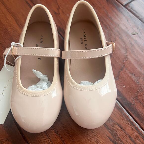 NIB Jamie Kay EU 25 (8.5/9T) Ballet Flat Patent Color Baby Soft Pink Coquette - Picture 2 of 10